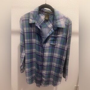 Anthropologie Fei Daywalk Plaid Button Back Blouse Shirt